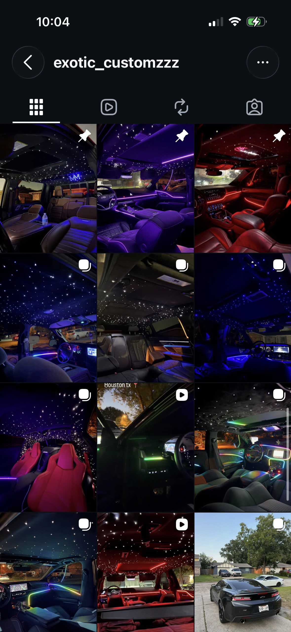 Purple starlight and ambient lighting installation